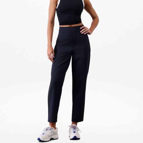 Athleta Pants - Athleta Navy Endless Pants Sz 0 Work Travel Athleisure Straight Leg High Rise